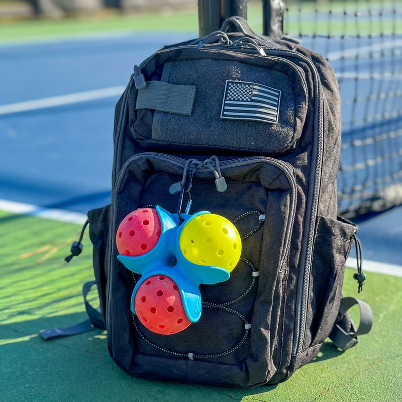 Blue pickle pocket on bag